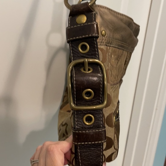 GUC Coach Brown and Gold Patchwork Purse - Picture 10 of 12